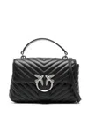 Pinko Chevron Leather Mini Love One Bag In Black