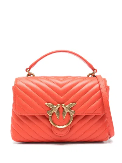 Pinko Mini Lady Love Tote Bag In Orange