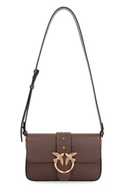 Pinko Mini Leather Bag In Brown