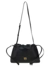 Pinko Lovebirds Drawstring Clutch In Black