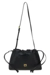 Pinko Lovebirds Drawstring Clutch In Black