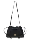 Pinko Lovebirds Drawstring Clutch In Black
