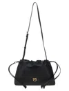 Pinko Lovebirds Drawstring Clutch In Black