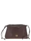 Pinko Mini Leather Clutch Bordeaux In Brown