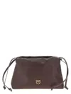 Pinko Mini Leather Clutch In Gray