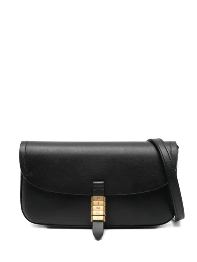 Pinko Mini Leather Crossbody Bag In Black