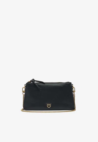 PINKO MINI LEATHER DOUBLE BAG