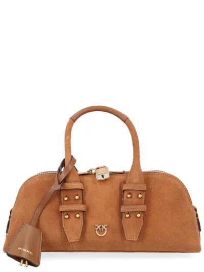 Pinko Mini Leather Handbag - Perfect For Everyday Use In Neutral