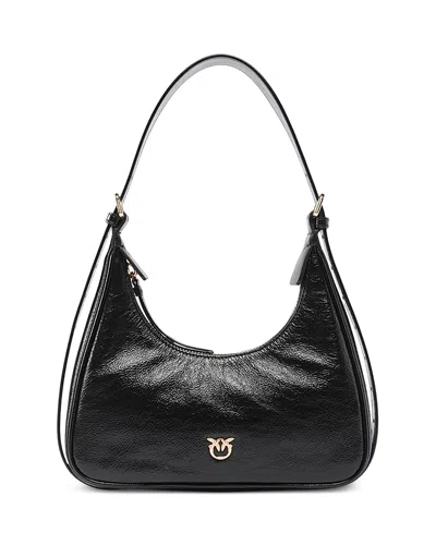 Pinko Mini Leather Shoulder Bag In Black