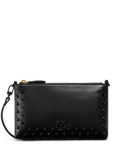 Pinko Mini Leather Wallet In Black