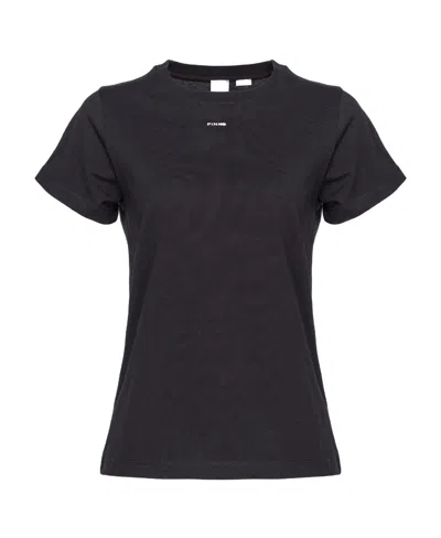 Pinko Mini Logo Crewneck T-shirt In Black