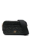 Pinko Mini Logo-debossed Cross Body Bag In 黑色