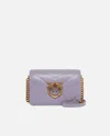 Pinko Mini Love Bag Click Big Chevron In Ash Purple-antique Gold