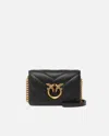 Pinko Petit Sac À Bandoulière Love Bag Click En Cuir Nappa À Maxi Chevrons In Black