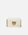 Pinko Mini Love Bag Click Chevron In White+white-antique Gold