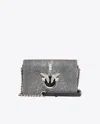 Pinko Mini Love Bag Click In Pink Breed  Galleria In Black-old Silver