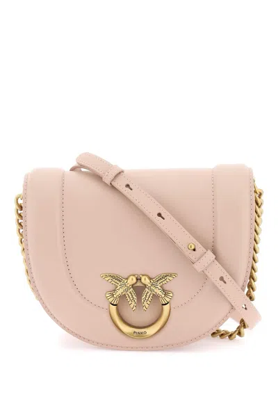Pinko Borsa A Tracolla Mini Love Bag Click Round In Pelle In Pink