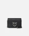Pinko Mini Love Bag Crossbody Bag In Glitter Python  Galleria. In Black-old Silver
