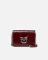 Pinko Mini Love Bag Crossbody Bag In Glossy Reptile  Galleria. In Cordovan Tan-old Silver