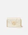 Pinko Mini Love Bag Crossbody Bag In Laminated Reptile  Galleria. In Gold-light Gold