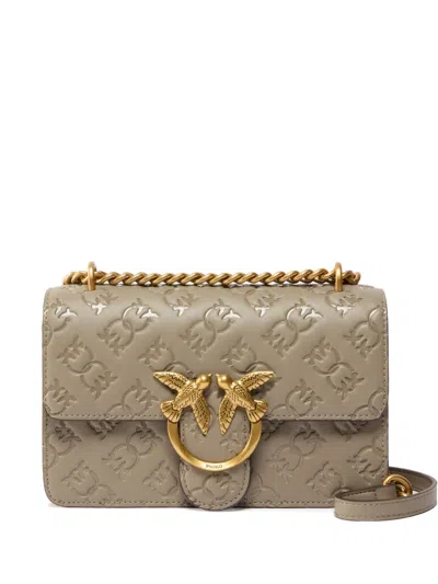 Pinko Mini Love Bag Embossed Cross Body Bag In Brown