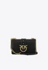 Pinko Mini Love Bag Leather Crossbody Bag In Black