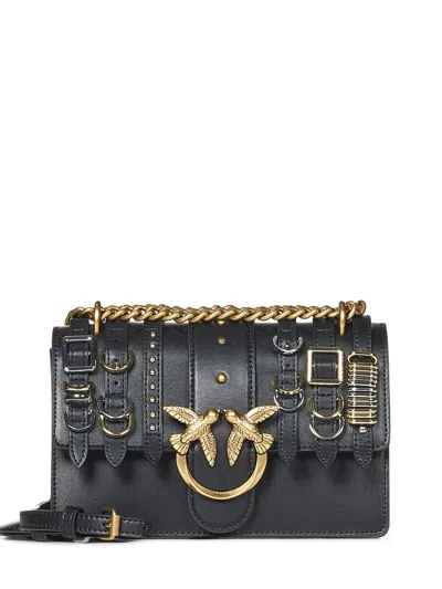Pinko Mini Love Bag Light Shoulder Bag In Black