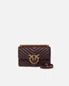 Pinko Mini Love Bag One Chevron In Catawba Grape-antique Gold