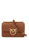Pinko Mini Love Bag One Chevron In Cuoio-antique Gold (brown)