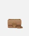 Pinko Mini Love Bag One Chevron In Ginger Biscuit-antique Gold
