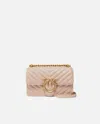 Pinko Mini Love Bag One Chevron In Pink/dusty Pink-antique Gold