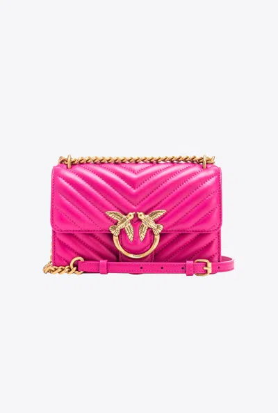 Pinko Classic Love One Shoulder Bag In Rose -or Antique