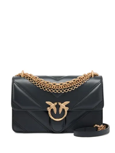 Pinko Mini Love Bag One Chevron Shoulder Bag In White