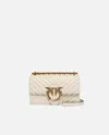 Pinko Mini Love Bag One Chevron In White+white-antique Gold