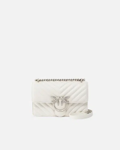 Pinko Mini Love Bag One Simply In White+white-old Silver