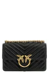 Pinko Love One Mini Matelassé Leather Shoulder Bag In Black