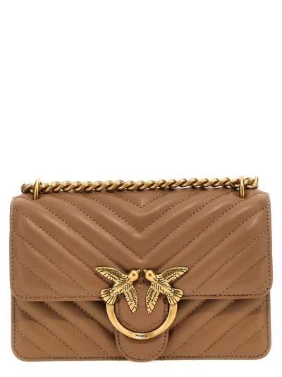 Pinko Mini Love Bag One Crossbody Bag In Beige