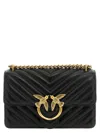 Pinko Love One Mini Matelassé Leather Shoulder Bag In Black