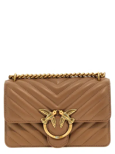 Pinko Mini Love Bag One Crossbody Bag In Beige