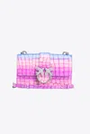 Pinko Mini Love Bag One Cocco Lucido Sfumato  Galleria In Rosa/viola-old Silver