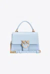 Pinko Mini Love Bag One Top Handle Light Simply In Light Blue-antique Gold