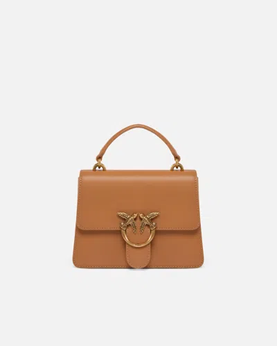 Pinko Mini Love Bag One Top Handle Light Simply In Torrone-antique Gold