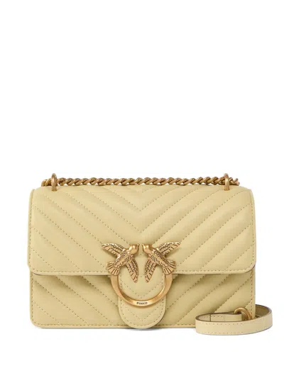 Pinko Mini Love Bag One Quilted Shoulder Bag In Neutral