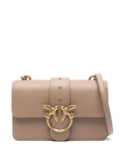 Pinko Mini Love Bag One Shoulder Bag In Beige