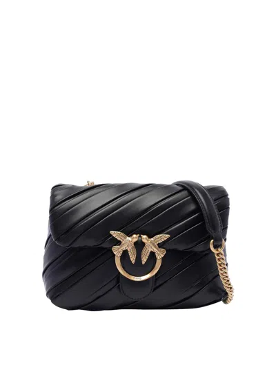 Pinko Mini Love Bag Puff Crossbody Bag In Black