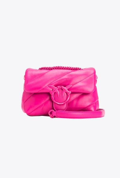 Pinko Mini Love Bag Puff In Colour-block Nappa Leather In  Pink-block Colour