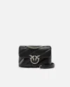 Pinko Mini Love Bag Puff Maxi Quilt In Black-old Silver
