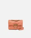 Pinko Mini Love Bag Puff Maxi Quilt In Brandy Orange-antique Gold