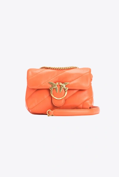Pinko Mini Love Bag Puff Maxi Quilt In Orange