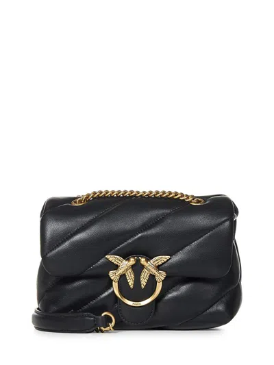Pinko Mini Love Bag Puff Maxi Quilt Shoulder Bag In Black